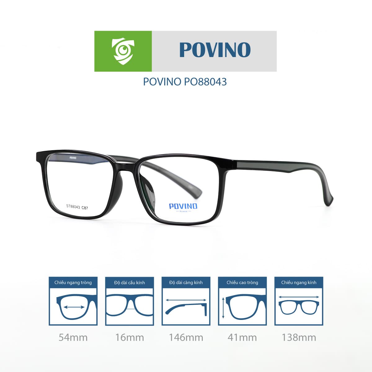 Gọng kính POVINO PO88043 - Ảnh 4