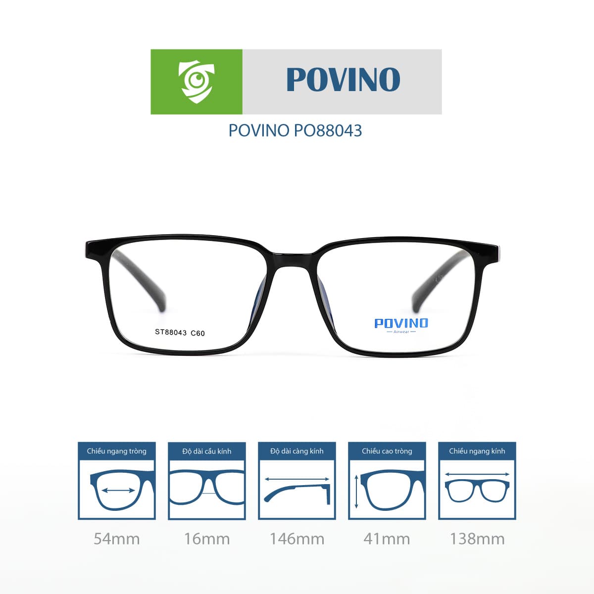 Gọng kính POVINO PO88043 - Ảnh 1