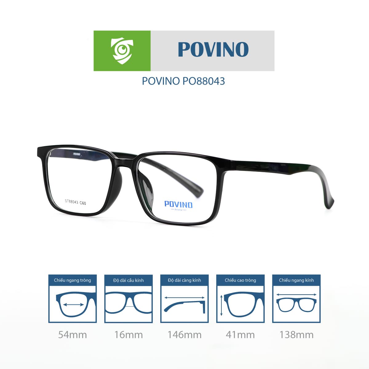 Gọng kính POVINO PO88043 - Ảnh 2