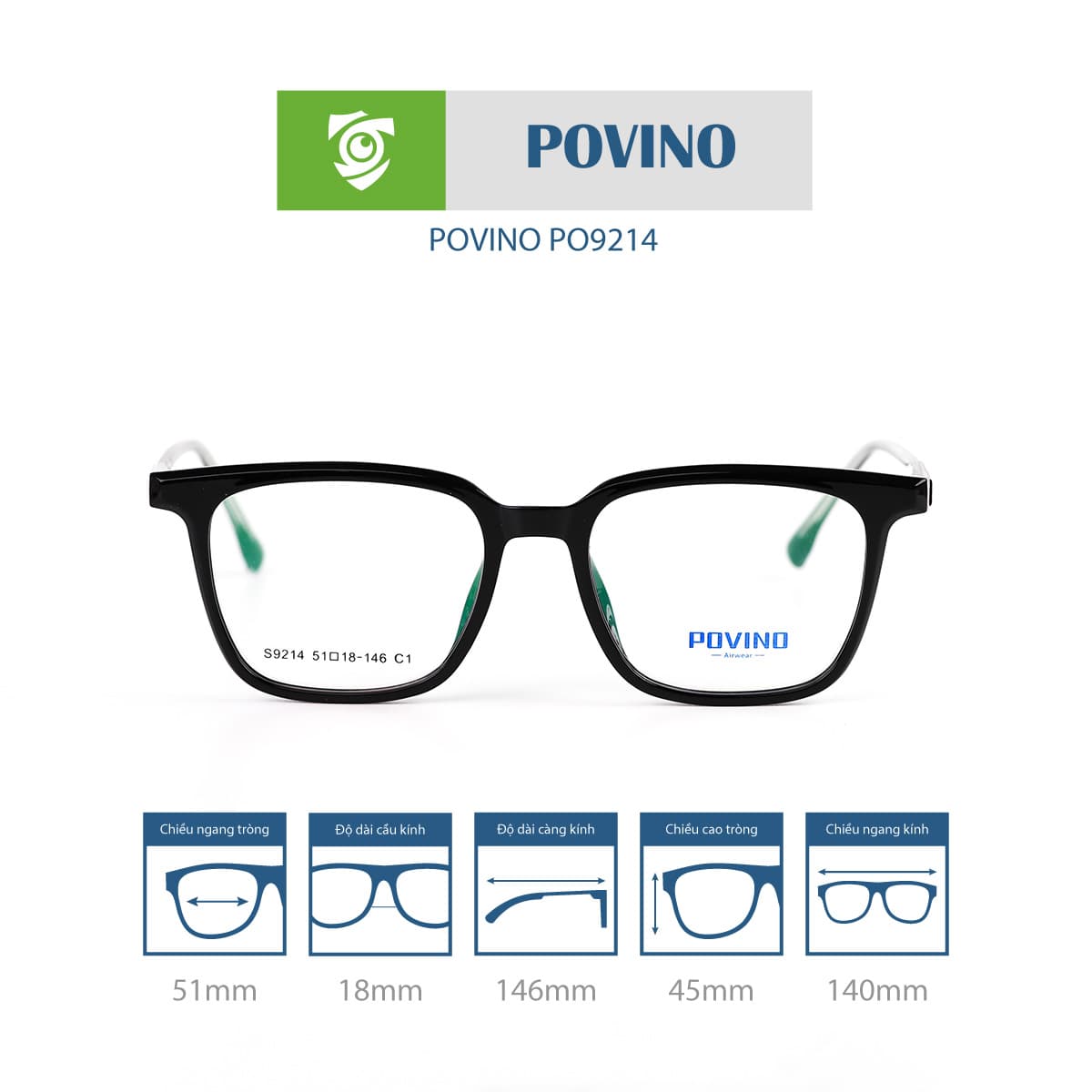 Gọng kính POVINO PO9214 - Ảnh 1