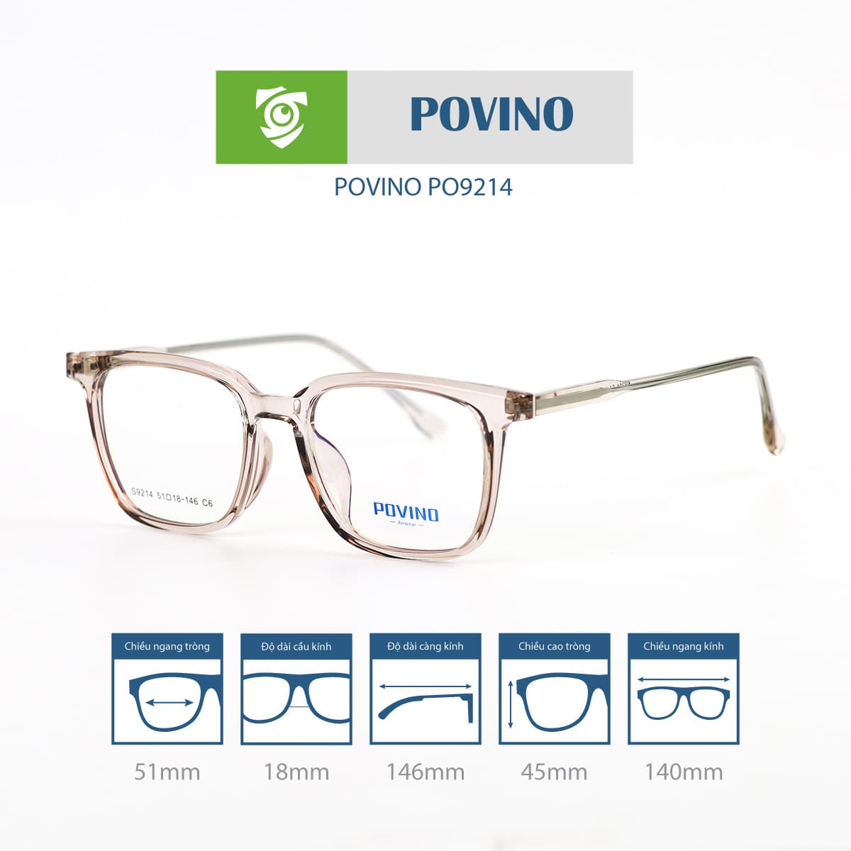 Gọng kính POVINO PO9214 - Ảnh 9