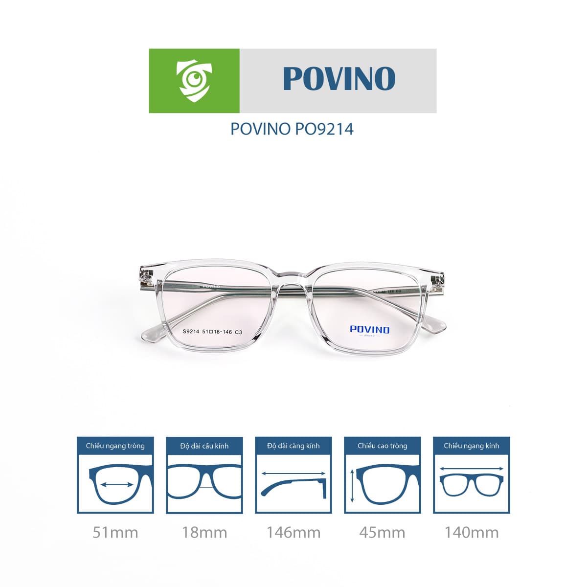 Gọng kính POVINO PO9214 - Ảnh 6