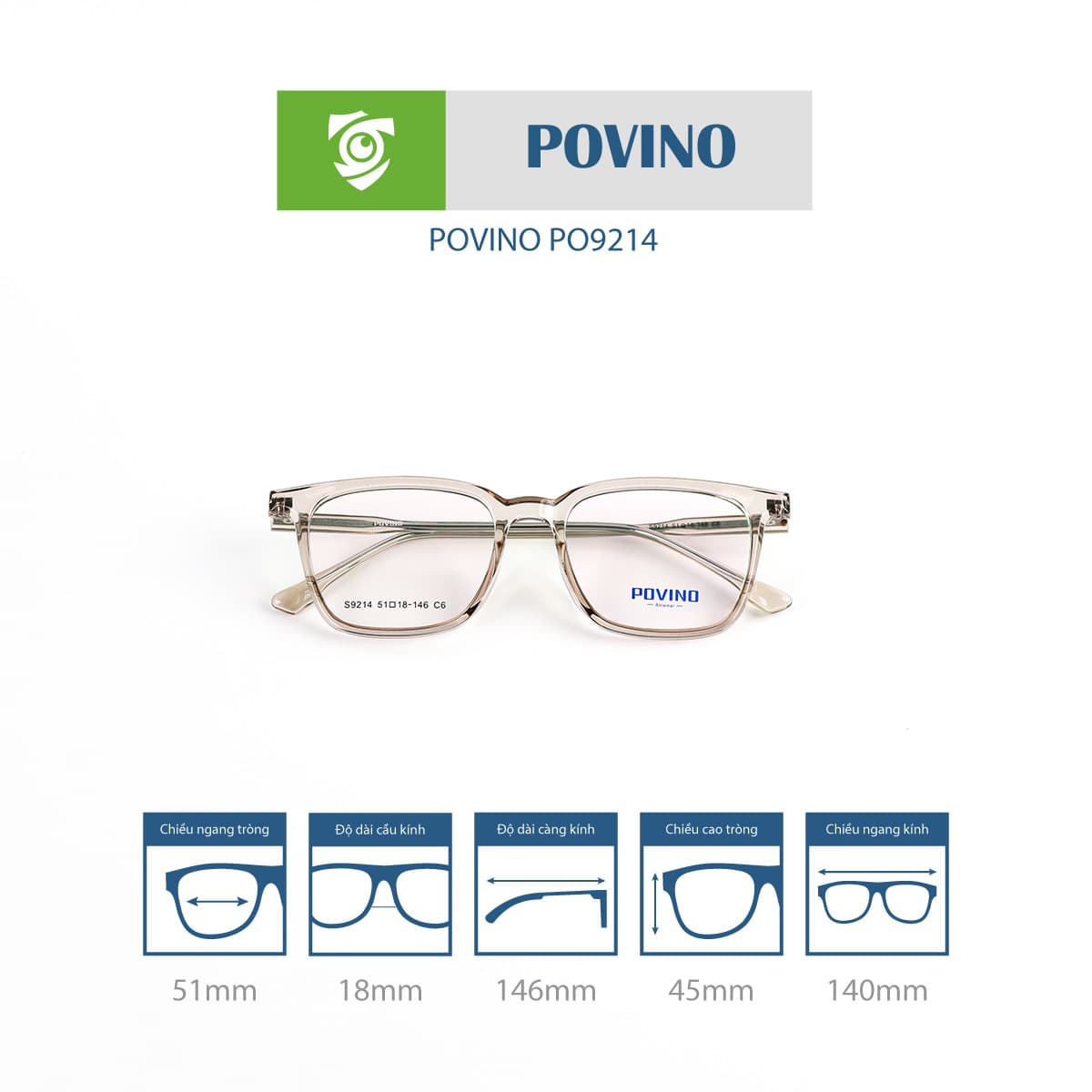 Gọng kính POVINO PO9214 - Ảnh 3