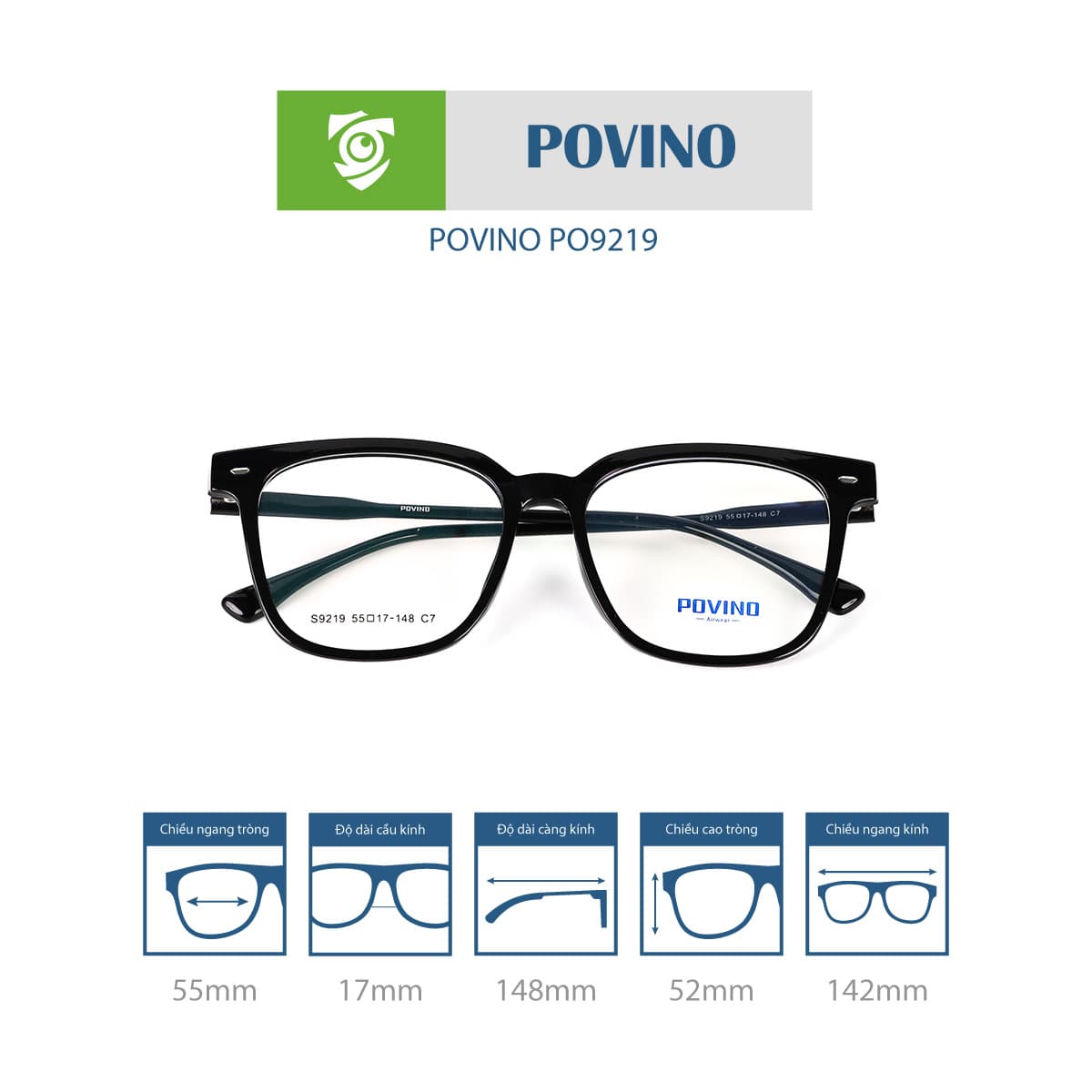 Gọng kính POVINO PO9219 - Ảnh 7