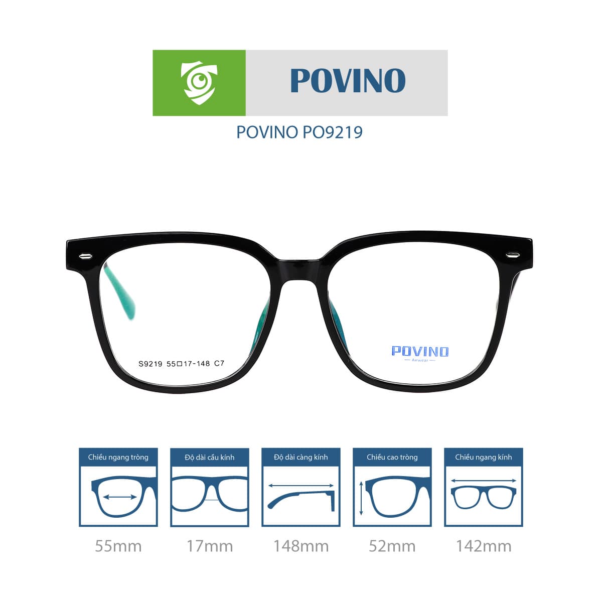 Gọng kính POVINO PO9219 - Ảnh 1