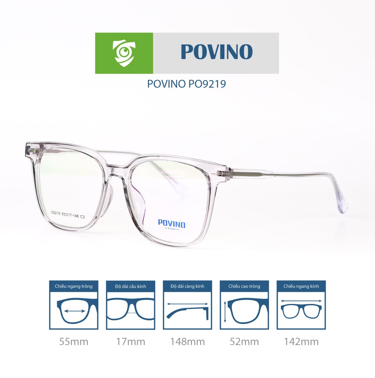Gọng kính POVINO PO9219 - Ảnh 4