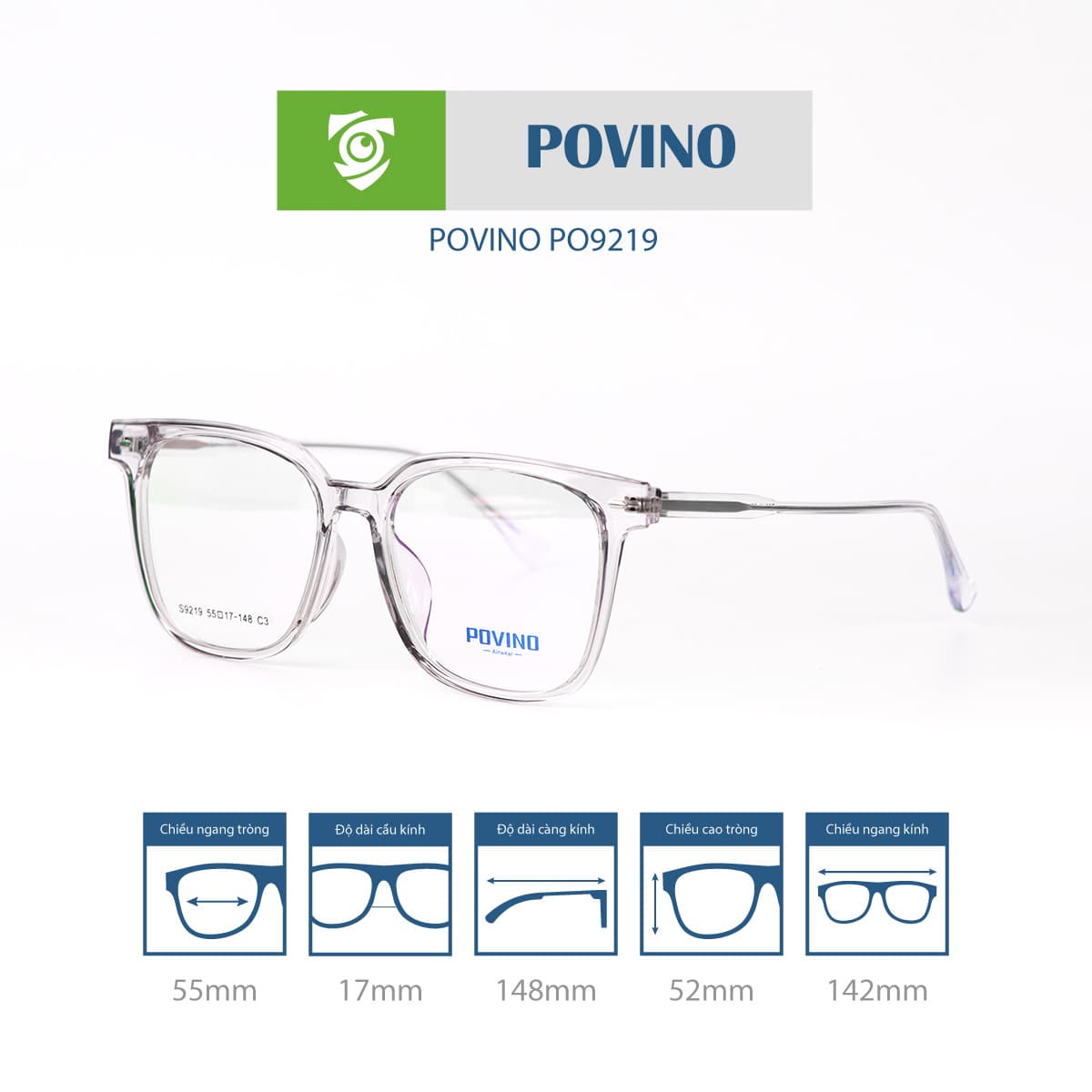 Gọng kính POVINO PO9219 - Ảnh 3
