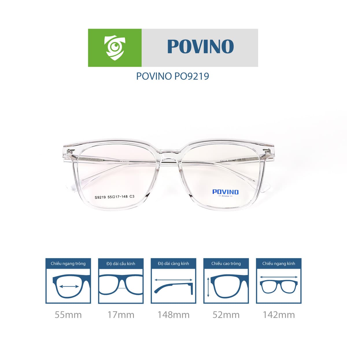 Gọng kính POVINO PO9219 - Ảnh 2