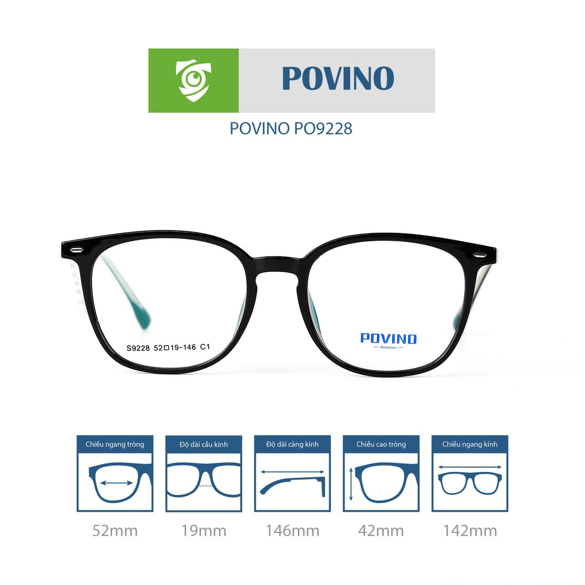 Gọng kính POVINO PO9228 - Ảnh 1