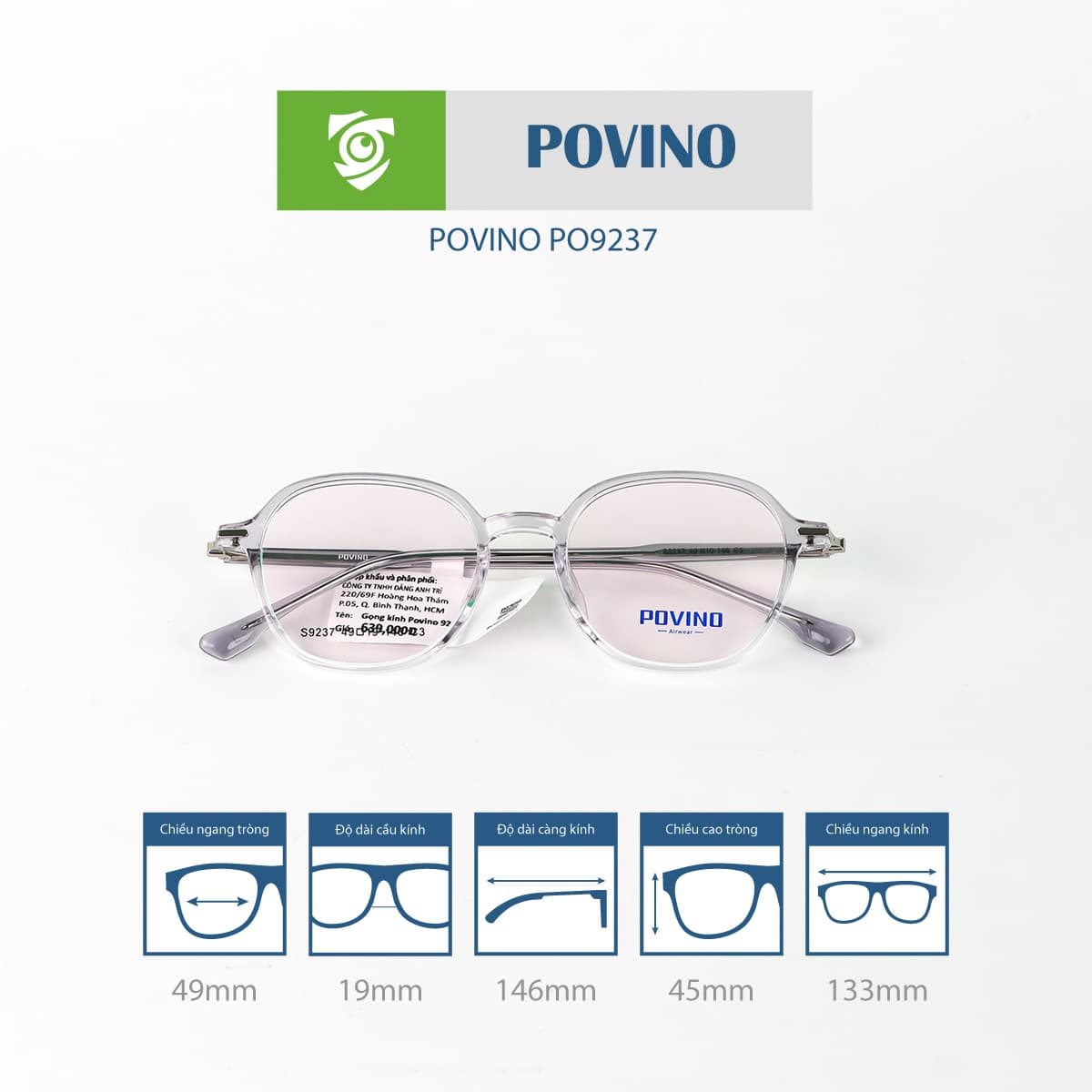 Gọng kính POVINO PO9237 - Ảnh 9