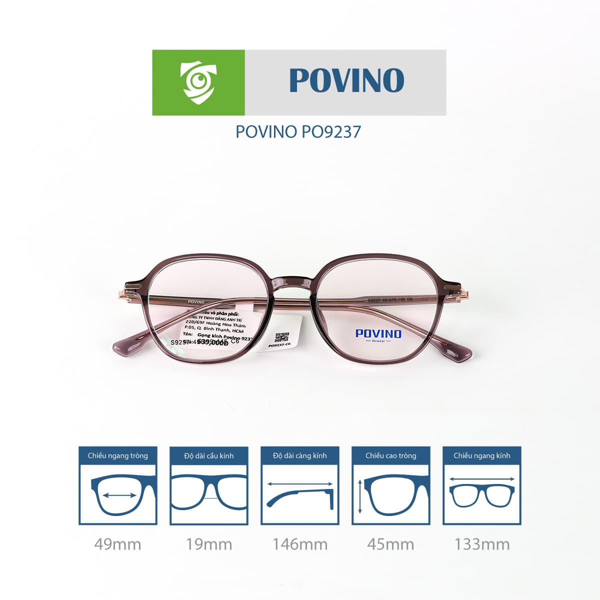 Gọng kính POVINO PO9237 - Ảnh 8