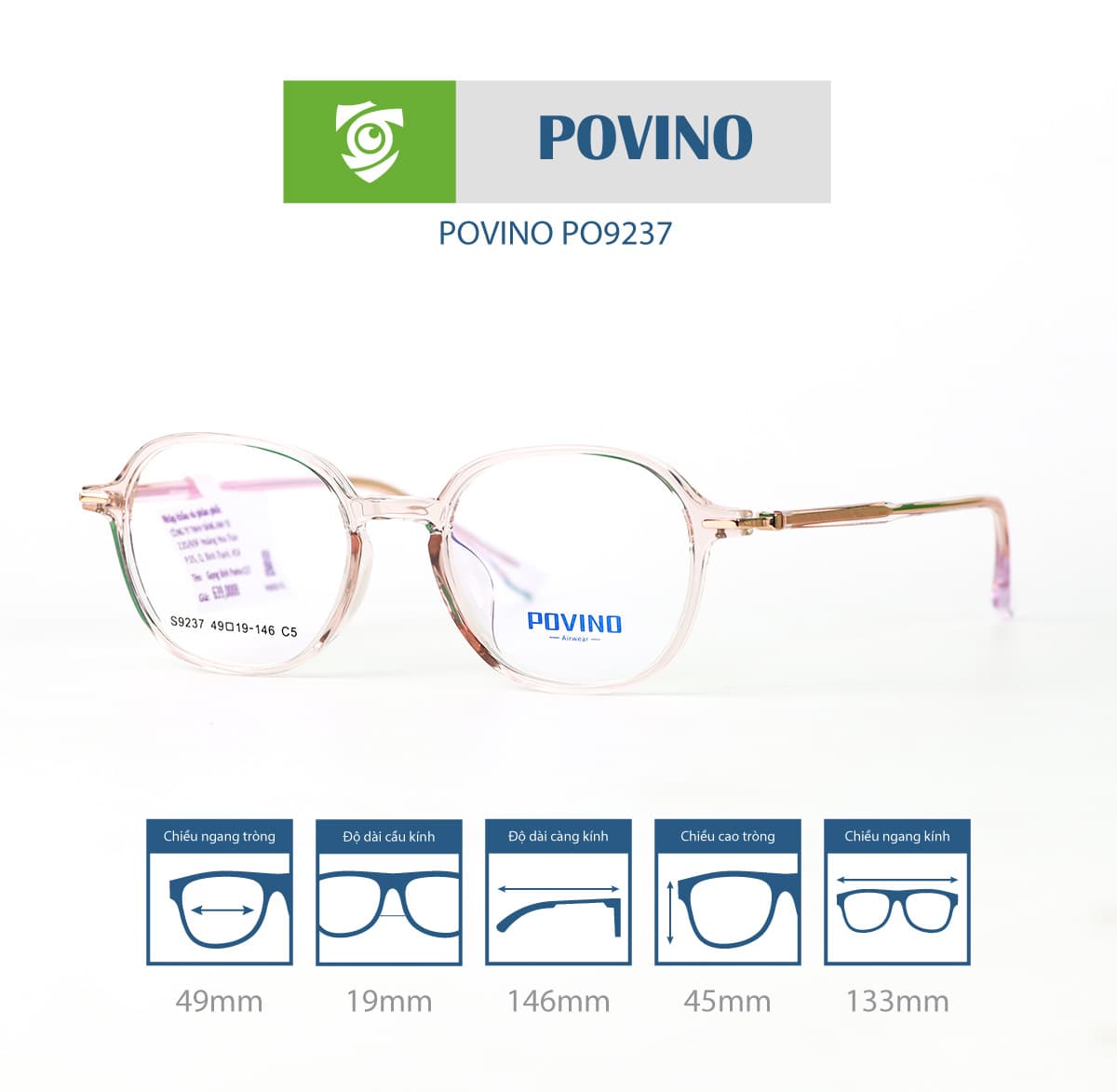 Gọng kính POVINO PO9237 - Ảnh 5