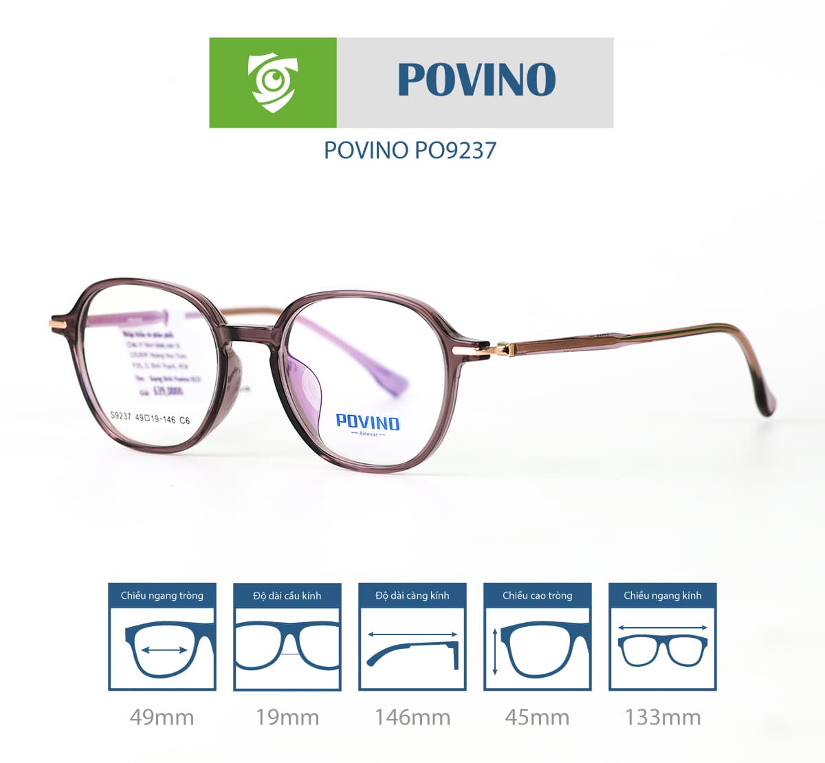Gọng kính POVINO PO9237 - Ảnh 4