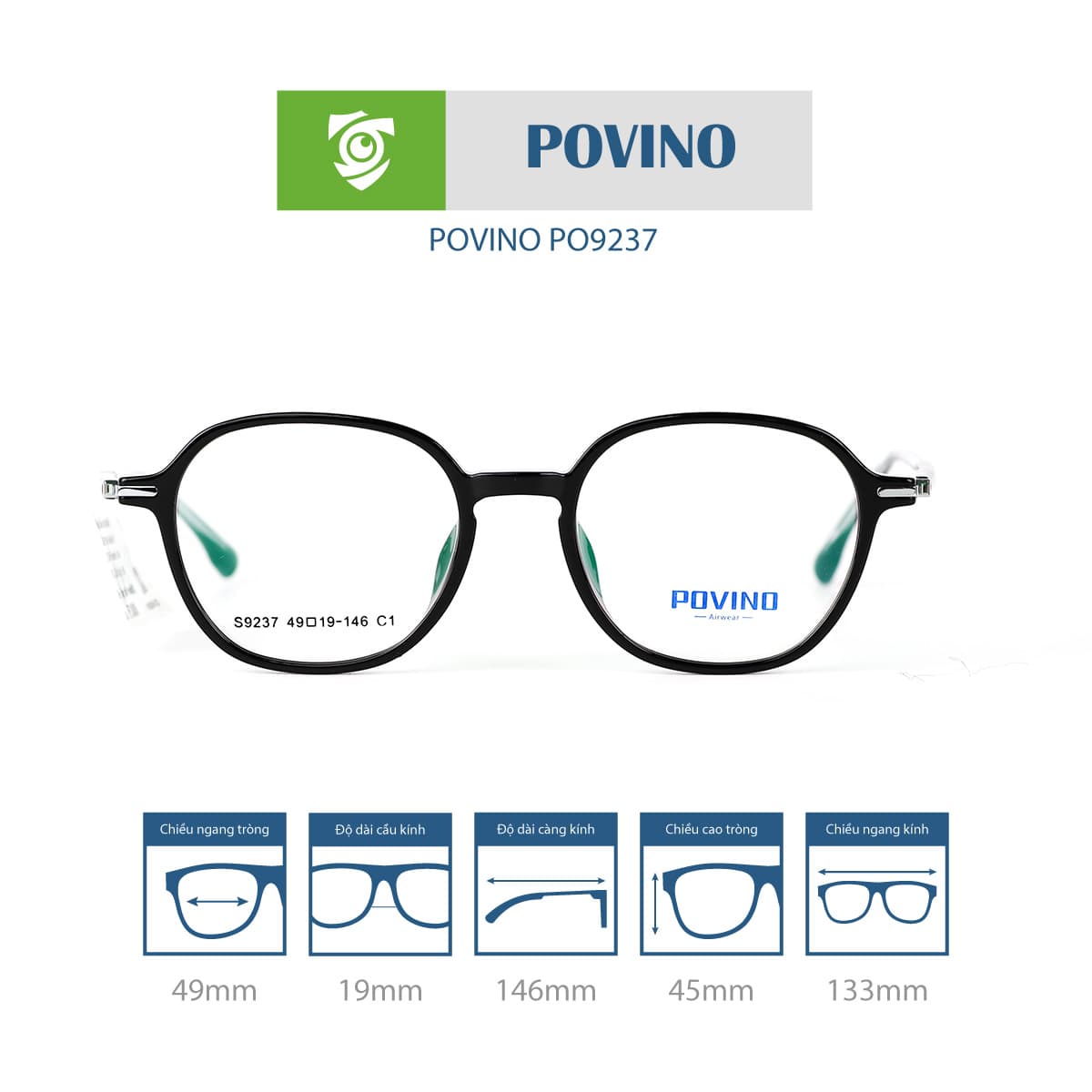 Gọng kính POVINO PO9237 - Ảnh 1