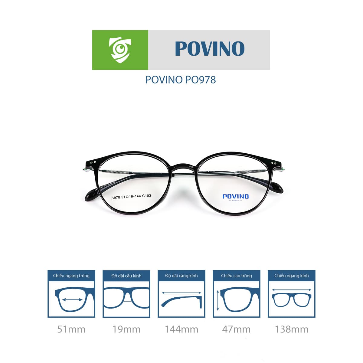 Gọng kính POVINO PO978 - Ảnh 2