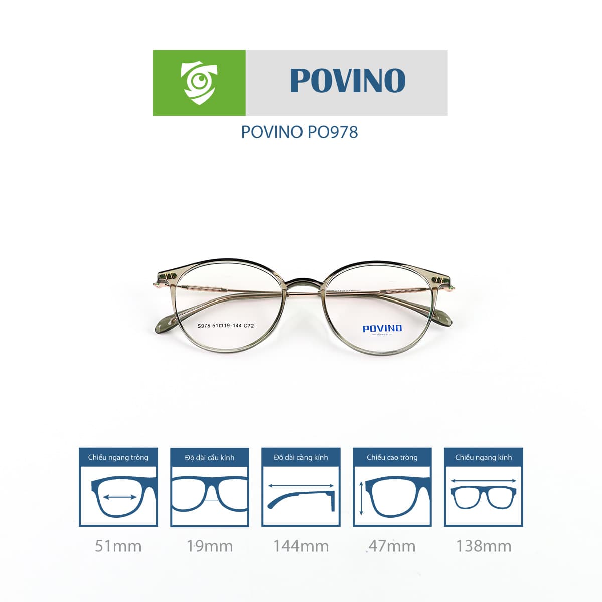 Gọng kính POVINO PO978 - Ảnh 10