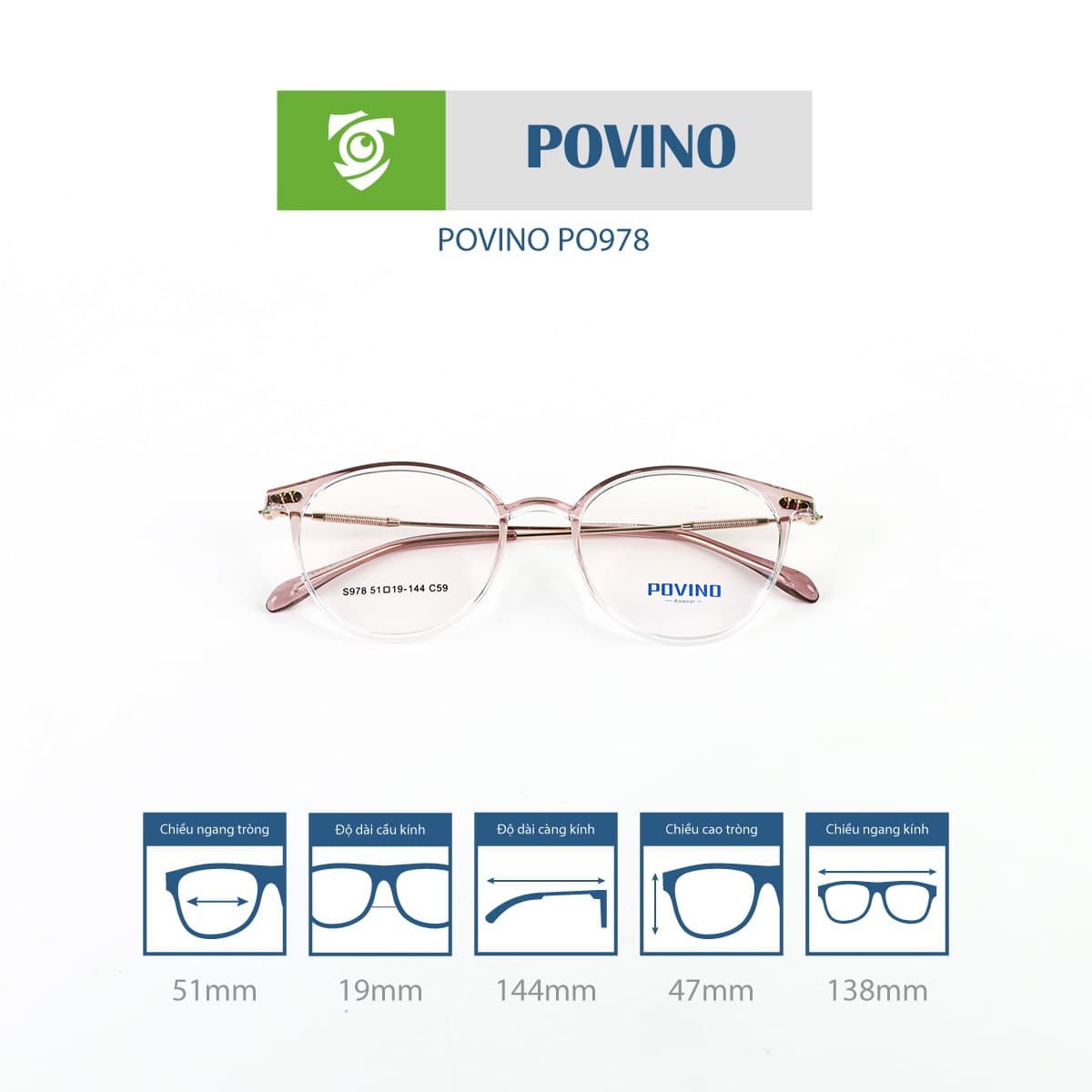 Gọng kính POVINO PO978 - Ảnh 9