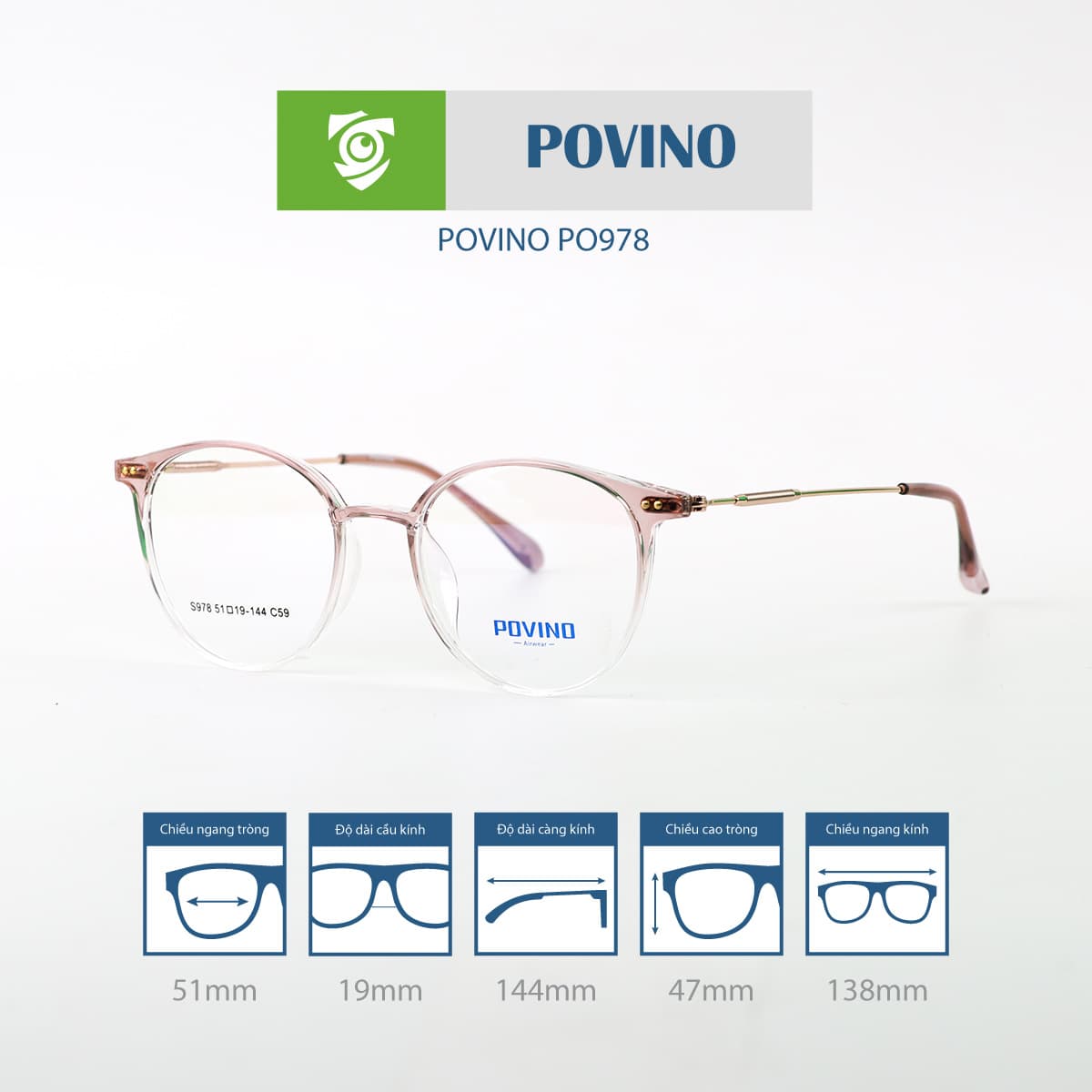 Gọng kính POVINO PO978 - Ảnh 8