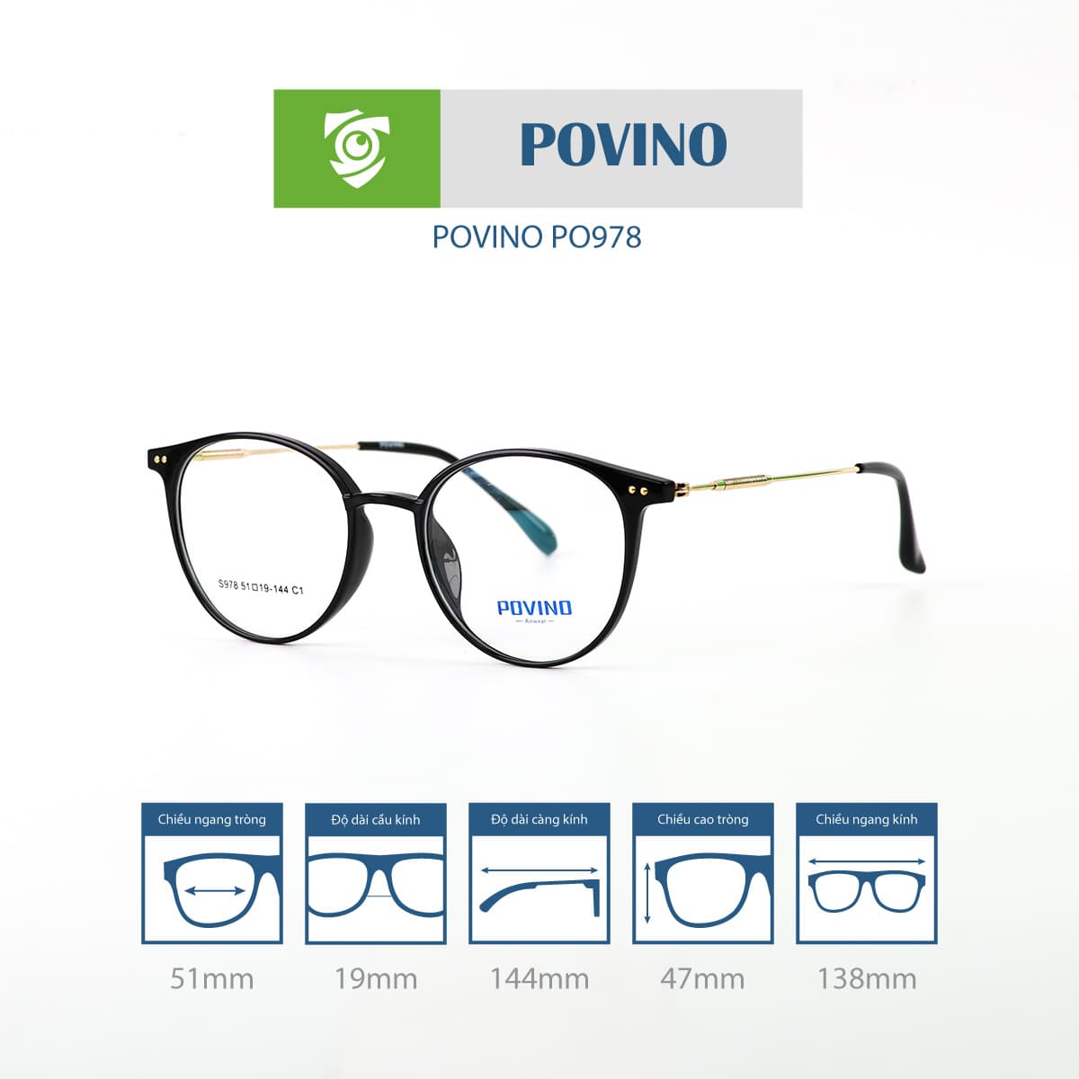Gọng kính POVINO PO978 - Ảnh 7