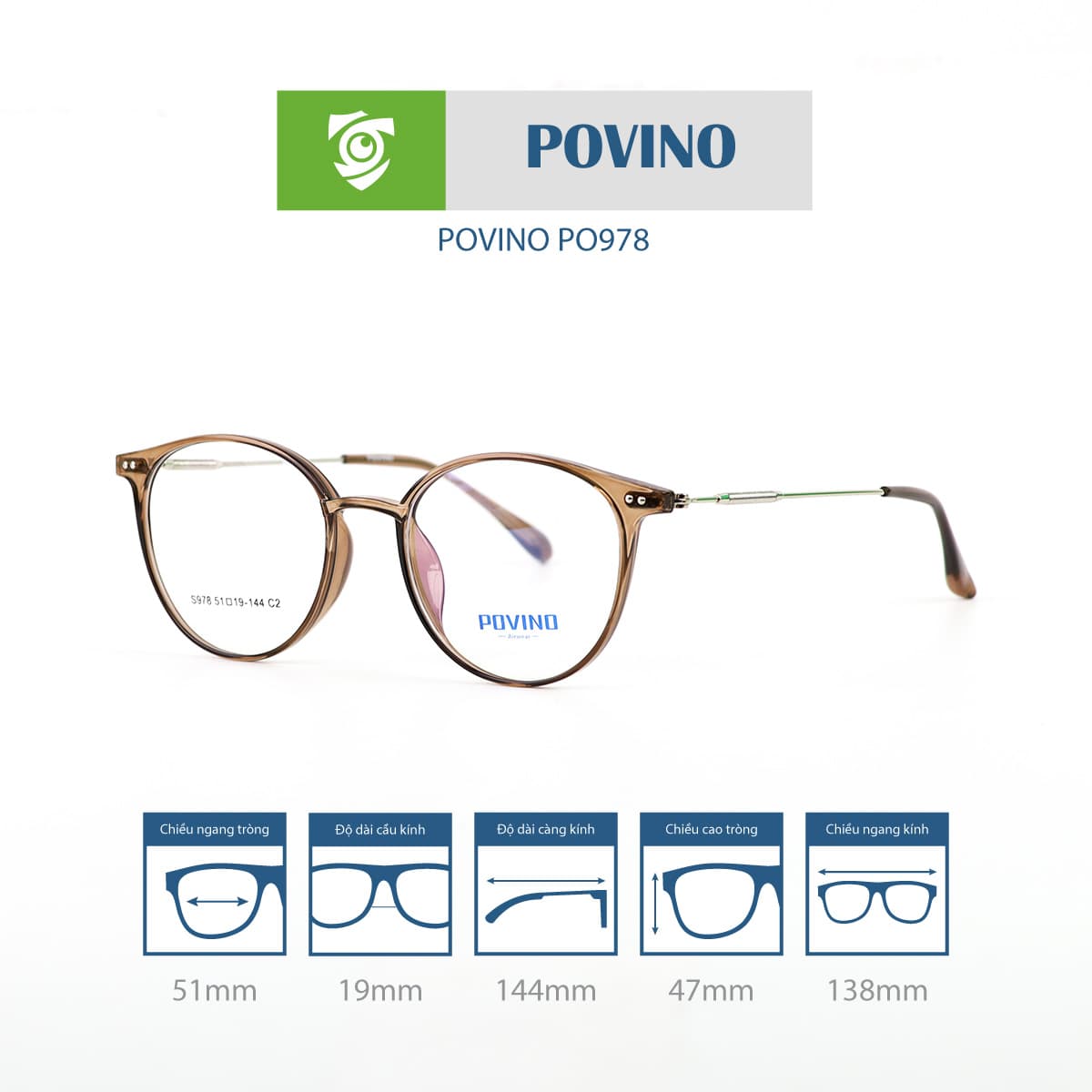 Gọng kính POVINO PO978 - Ảnh 6