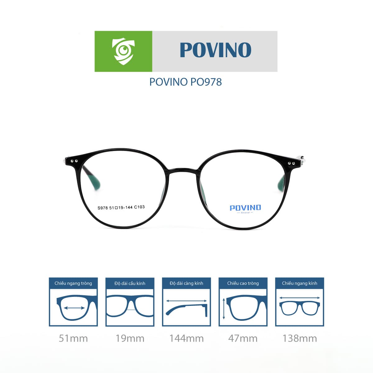 Gọng kính POVINO PO978 - Ảnh 3