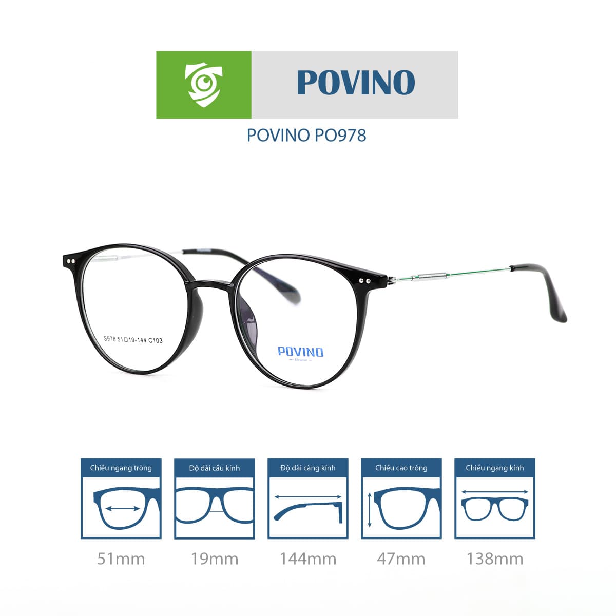 Gọng kính POVINO PO978 - Ảnh 4
