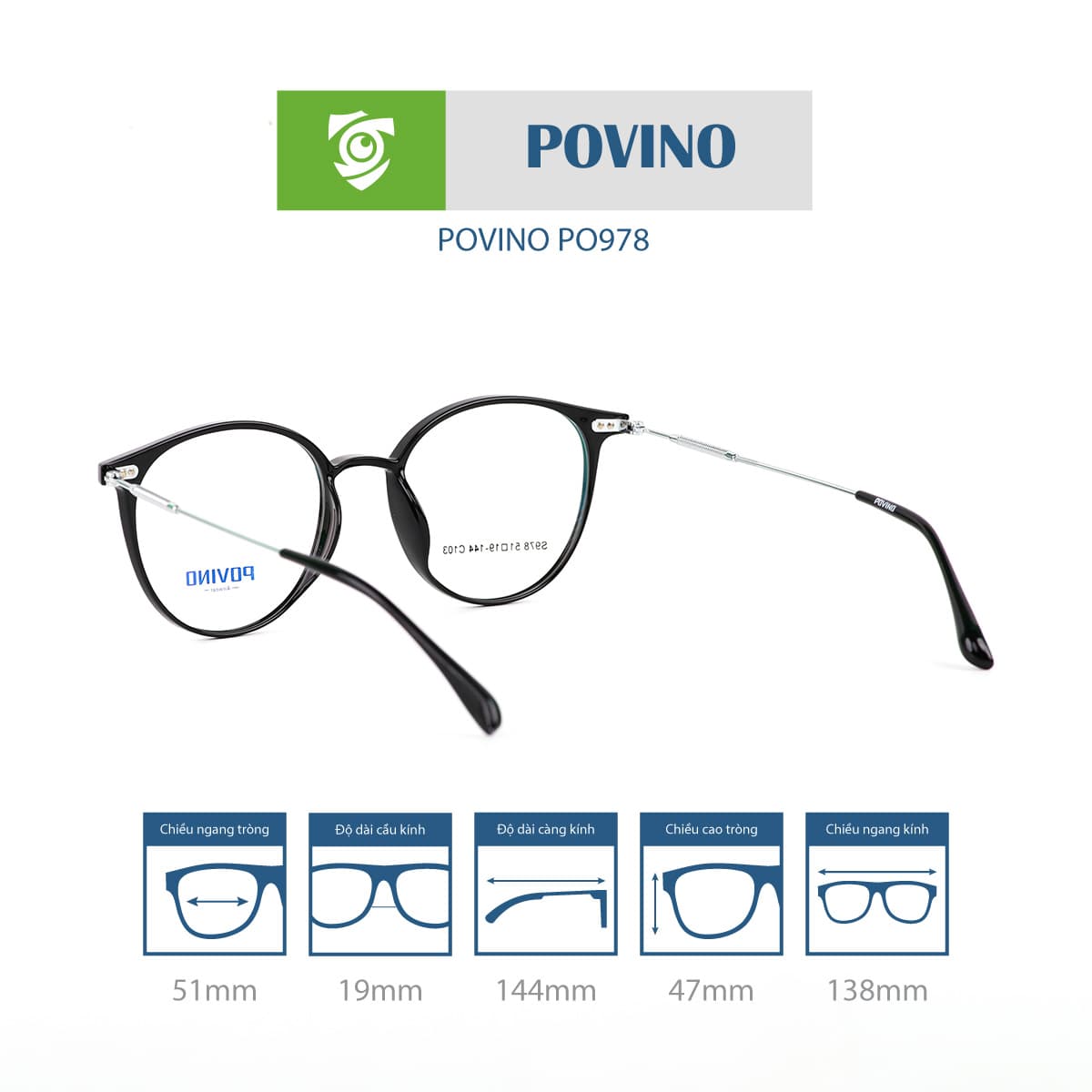 Gọng kính POVINO PO978 - Ảnh 5