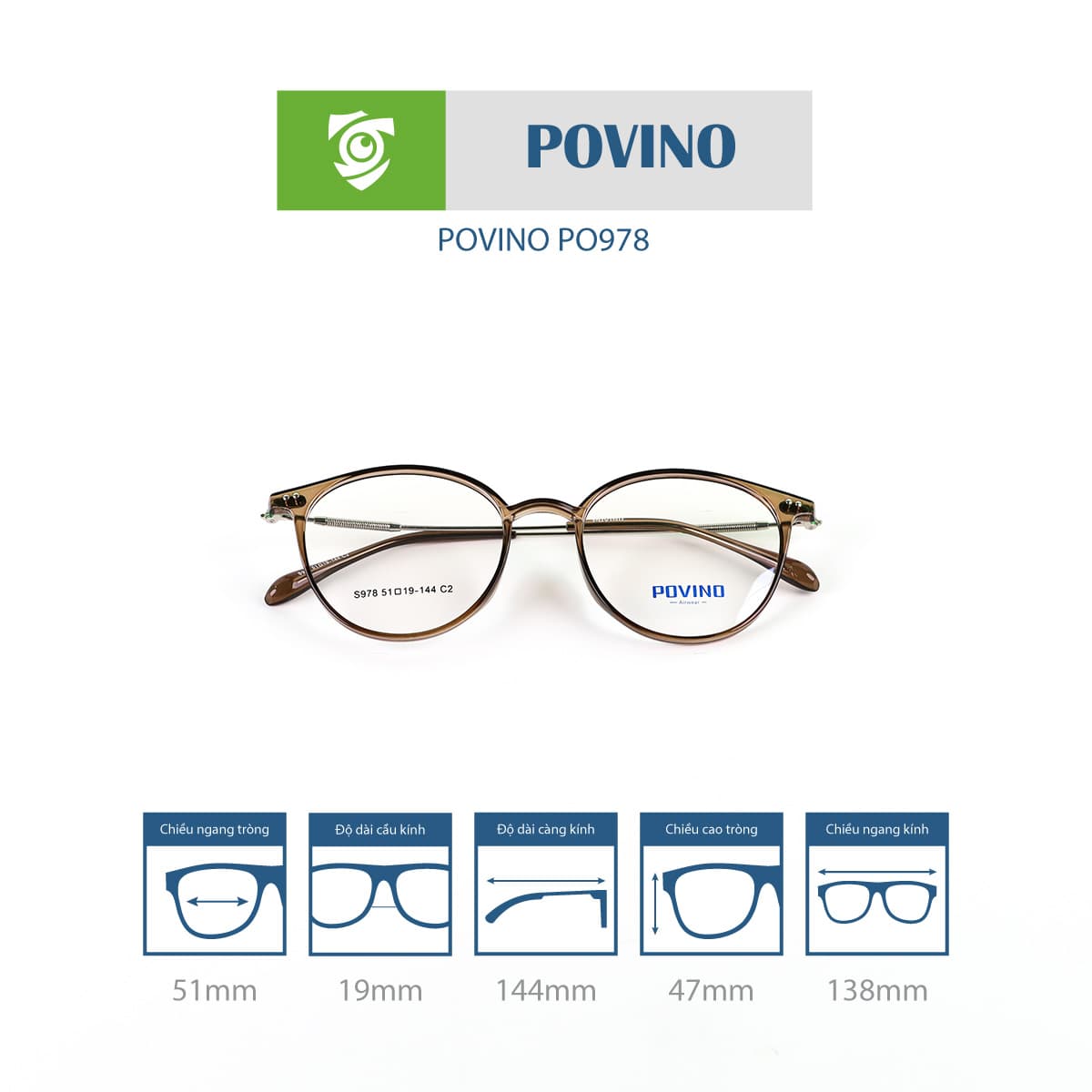 Gọng kính POVINO PO978 - Ảnh 15