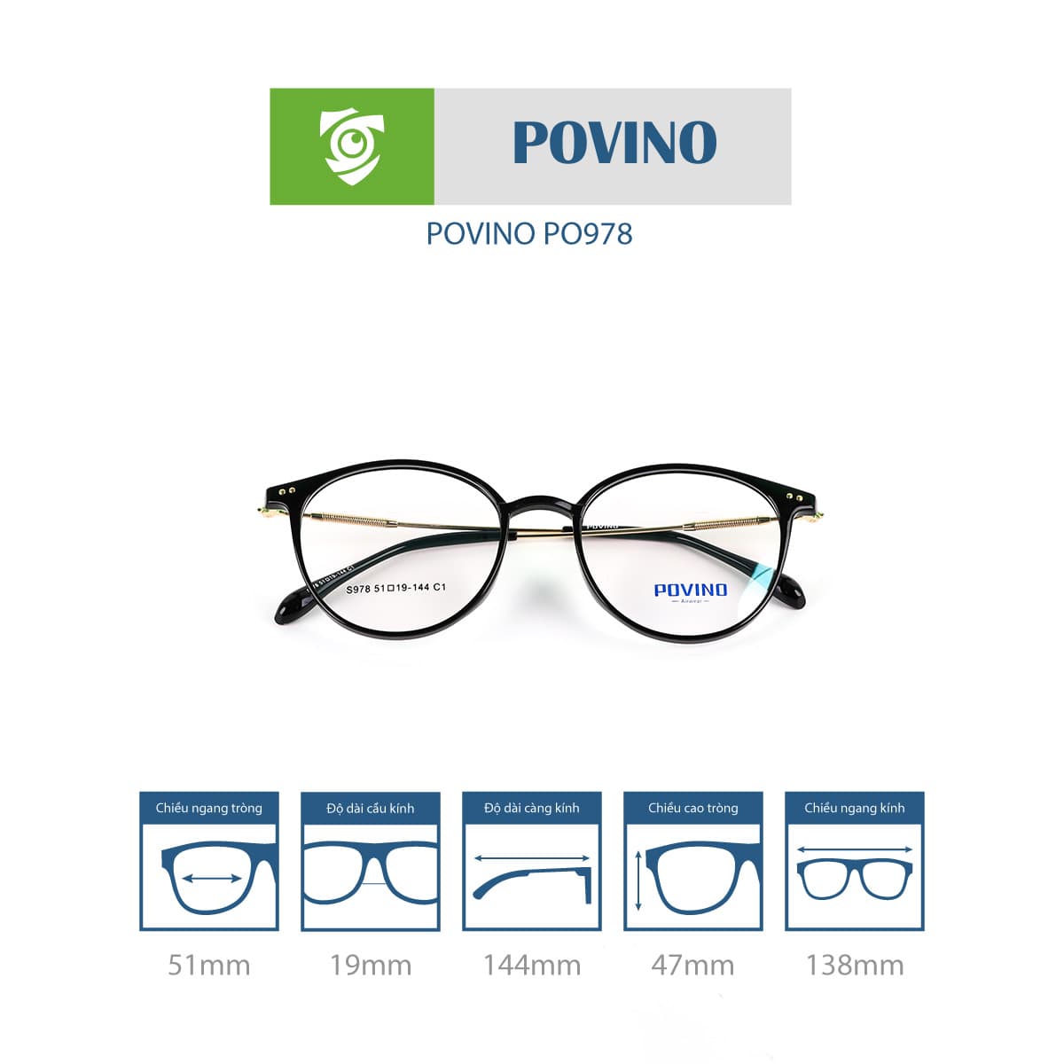 Gọng kính POVINO PO978 - Ảnh 14