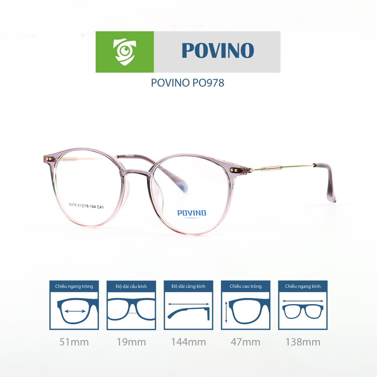 Gọng kính POVINO PO978 - Ảnh 12