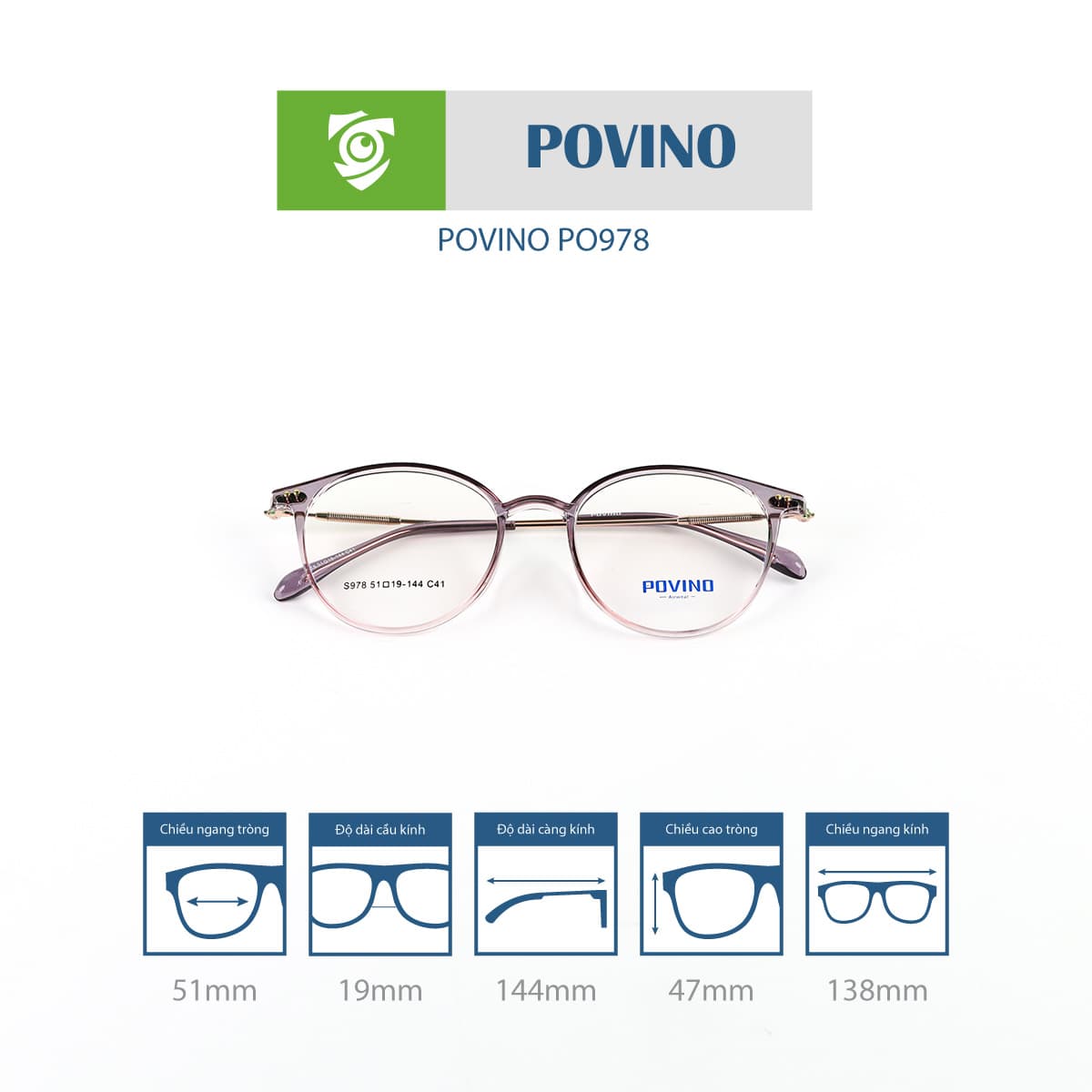 Gọng kính POVINO PO978 - Ảnh 11