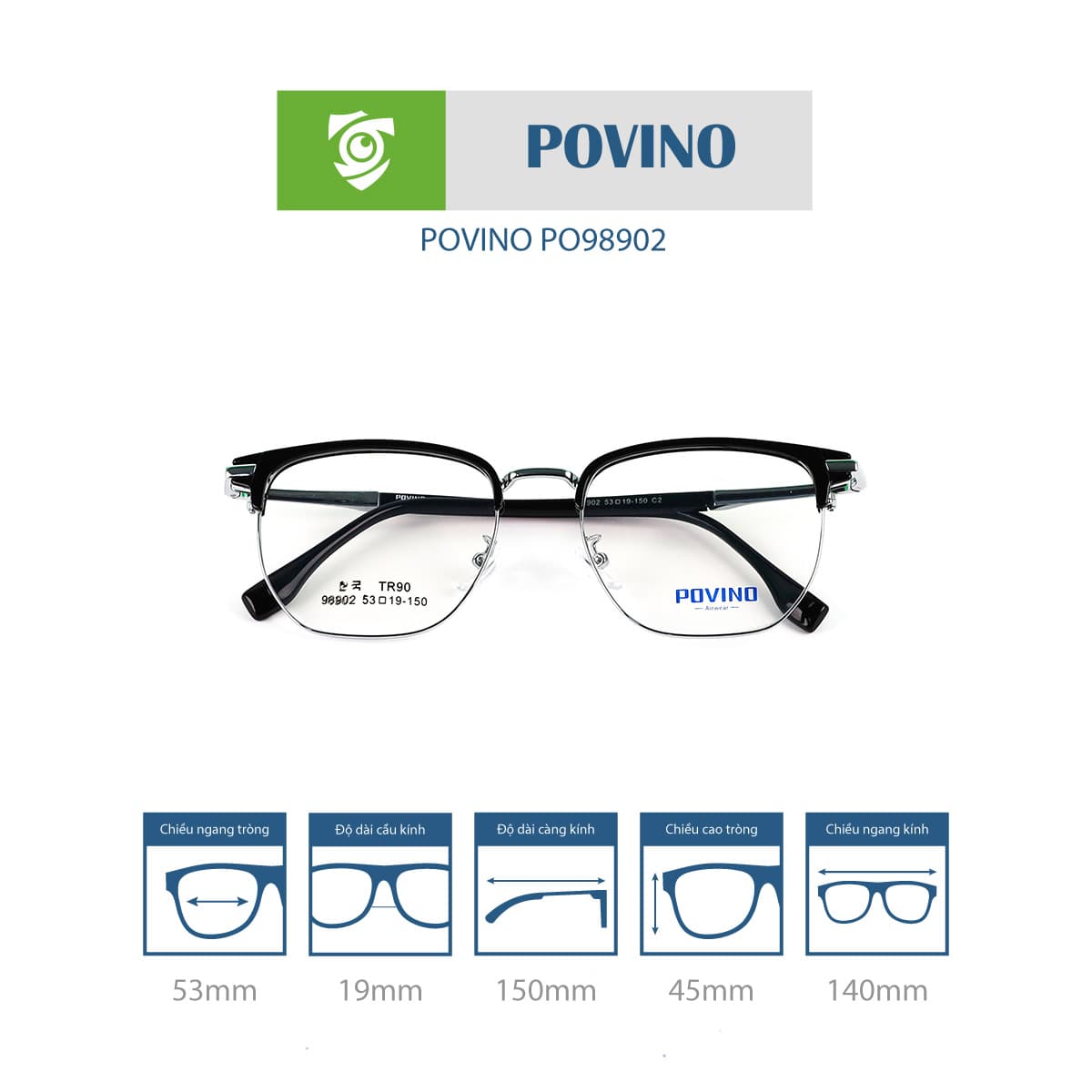 Gọng kính POVINO PO98902 - Ảnh 2