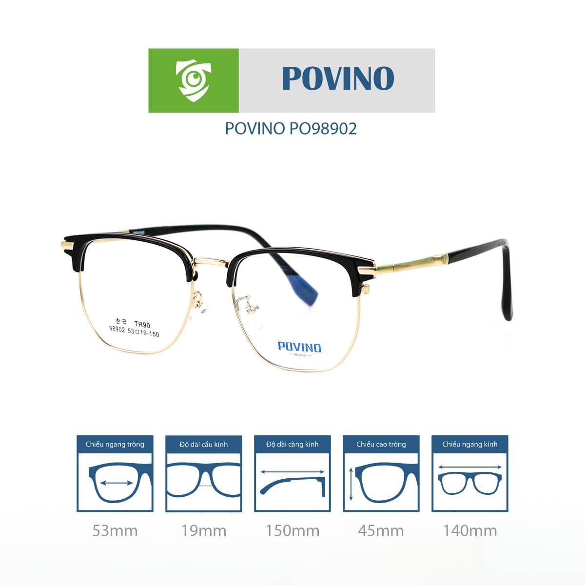 Gọng kính POVINO PO98902 - Ảnh 4