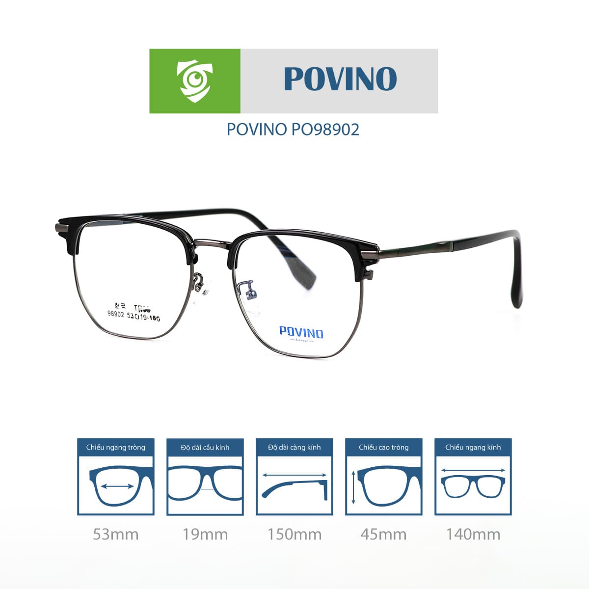 Gọng kính POVINO PO98902 - Ảnh 5