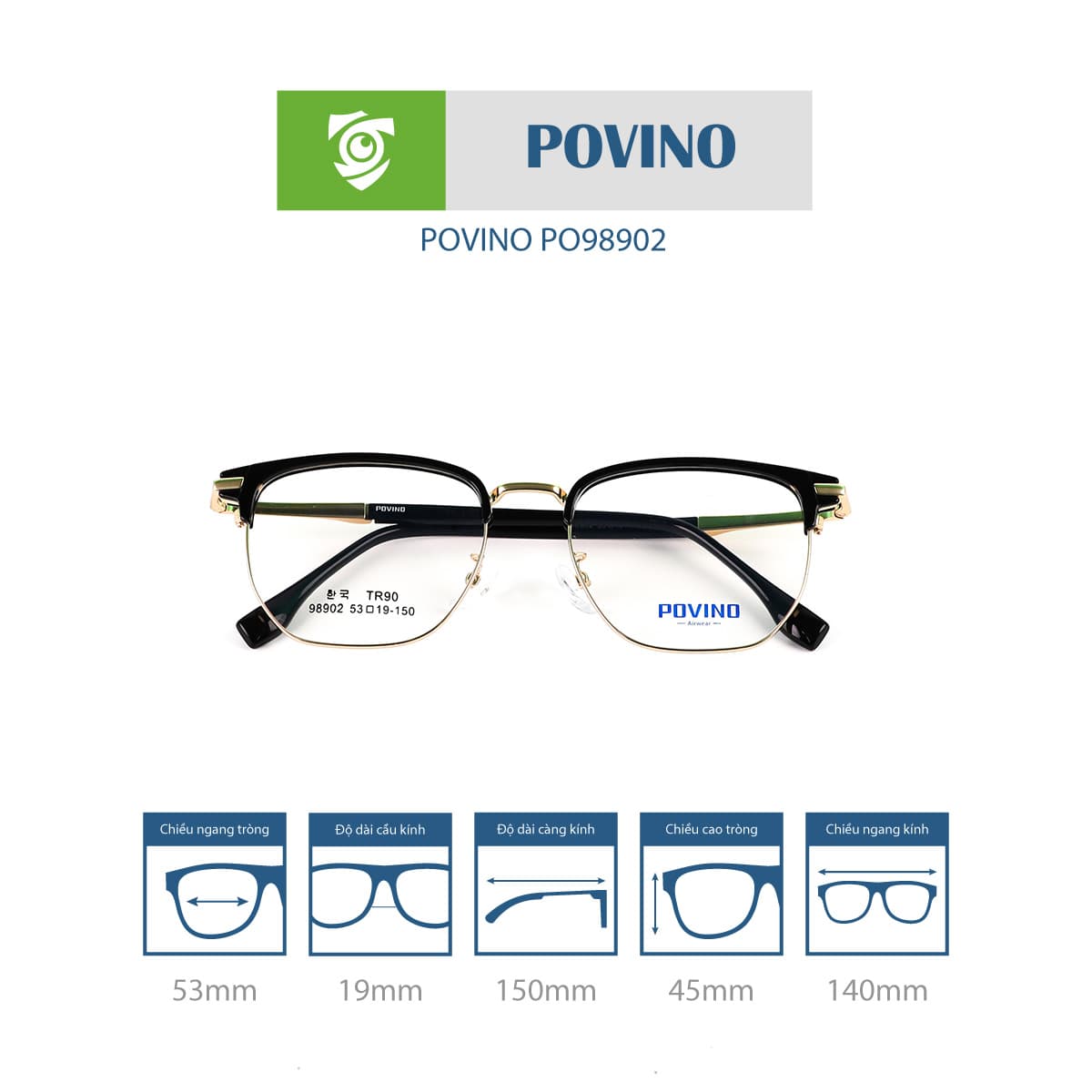 Gọng kính POVINO PO98902 - Ảnh 6