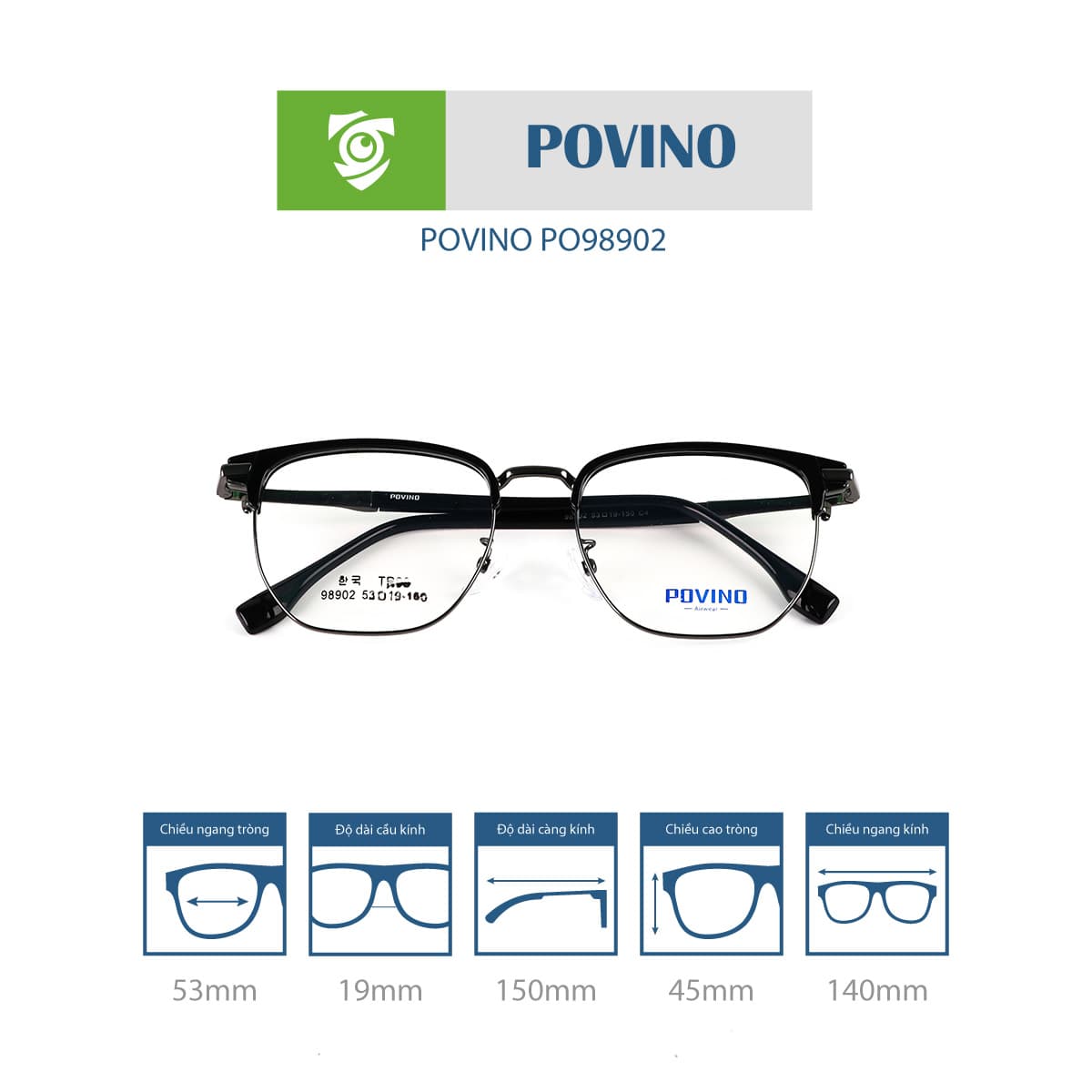 Gọng kính POVINO PO98902 - Ảnh 7