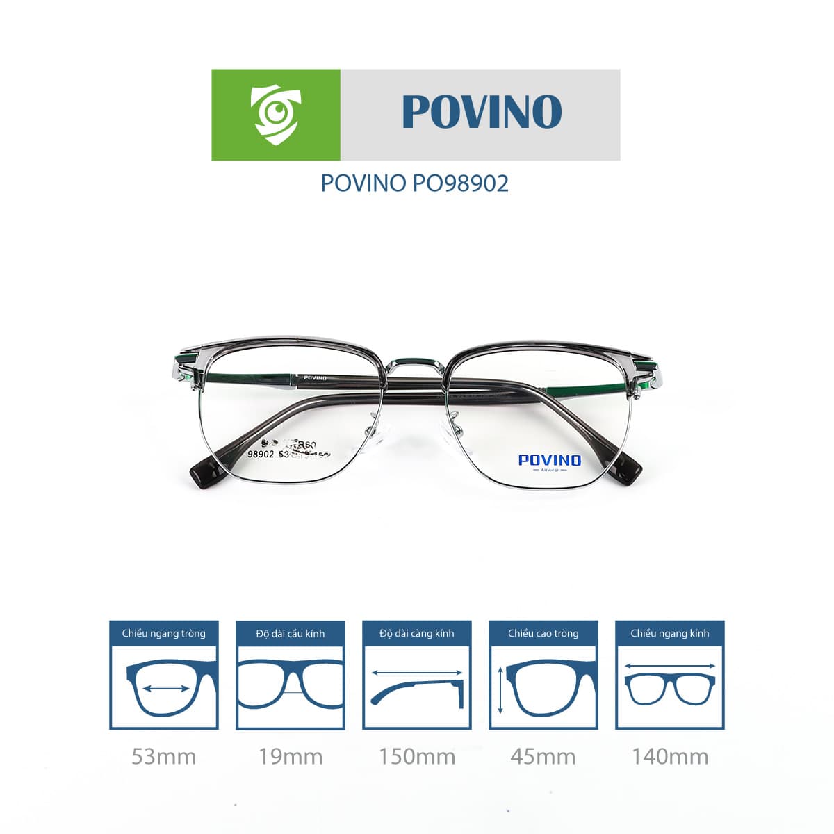 Gọng kính POVINO PO98902 - Ảnh 8