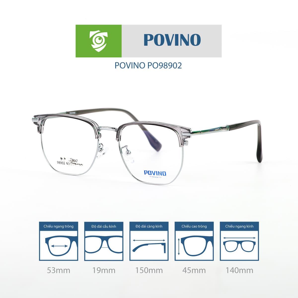 Gọng kính POVINO PO98902 - Ảnh 9