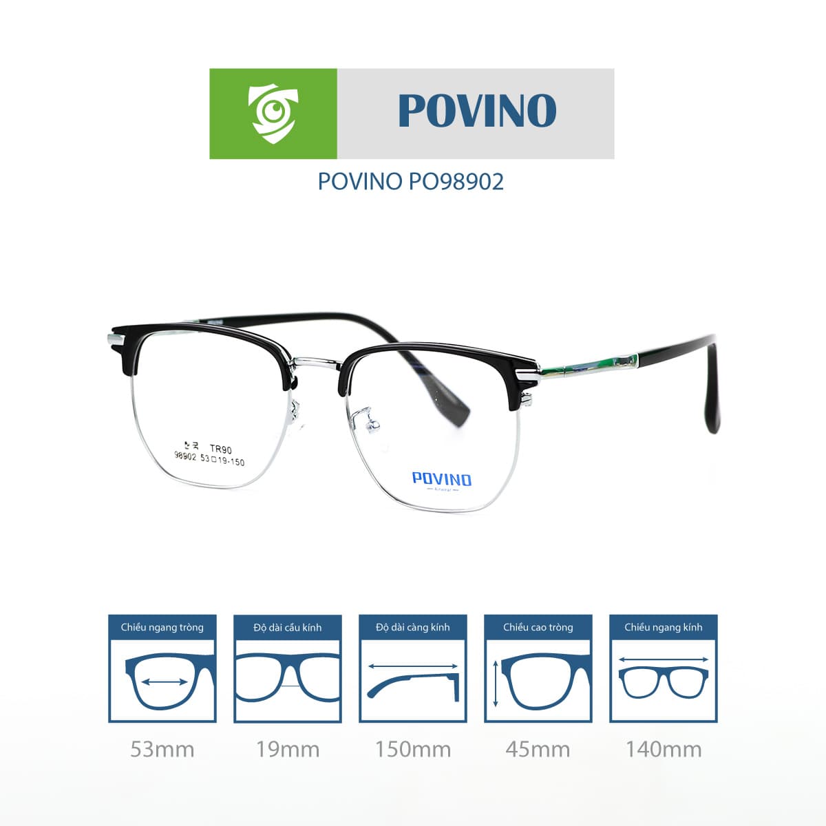 Gọng kính POVINO PO98902 - Ảnh 10