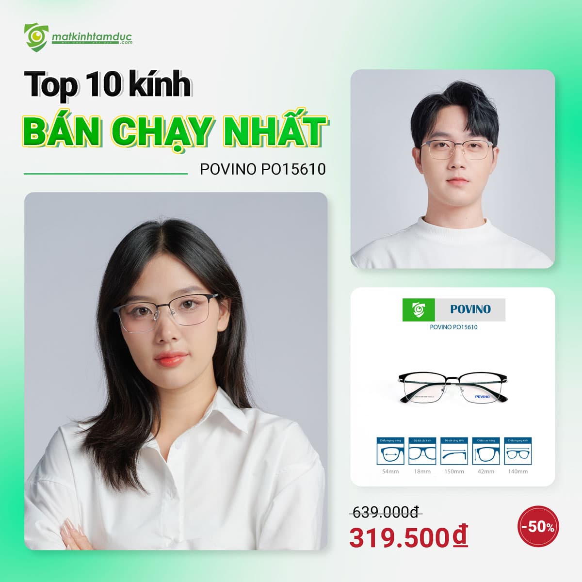 Gọng kính POVINO PO15610 - Ảnh 2