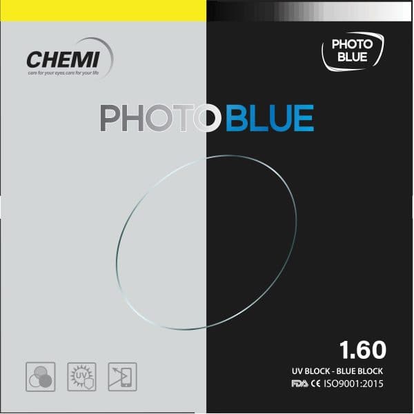 Tròng kính đổi màu kiểm soát ánh sáng xanh – Chemi 1.56 ASP PhotoBlue - Ảnh 2
