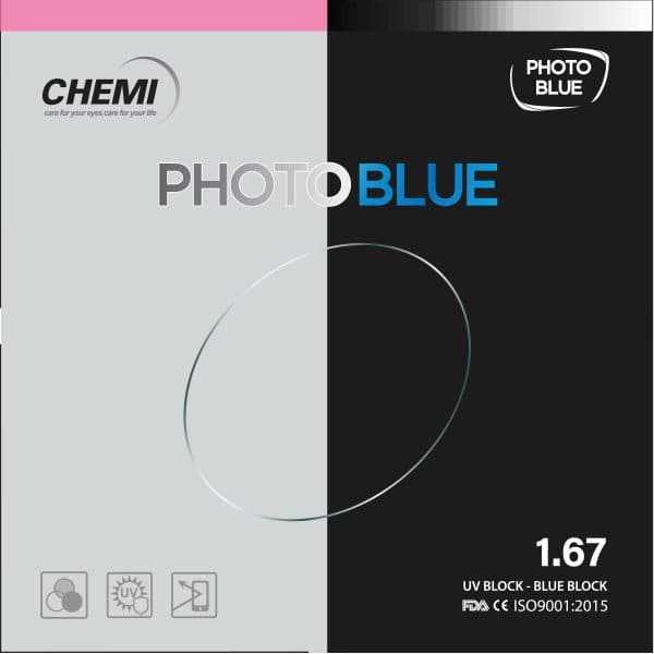 Tròng kính đổi màu kiểm soát ánh sáng xanh – Chemi 1.56 ASP PhotoBlue - Ảnh 3