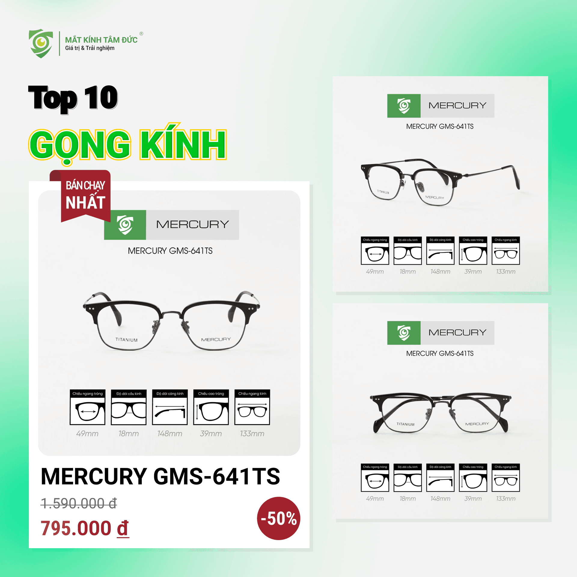 Gọng kính MERCURY GMS-641TS - Ảnh 2