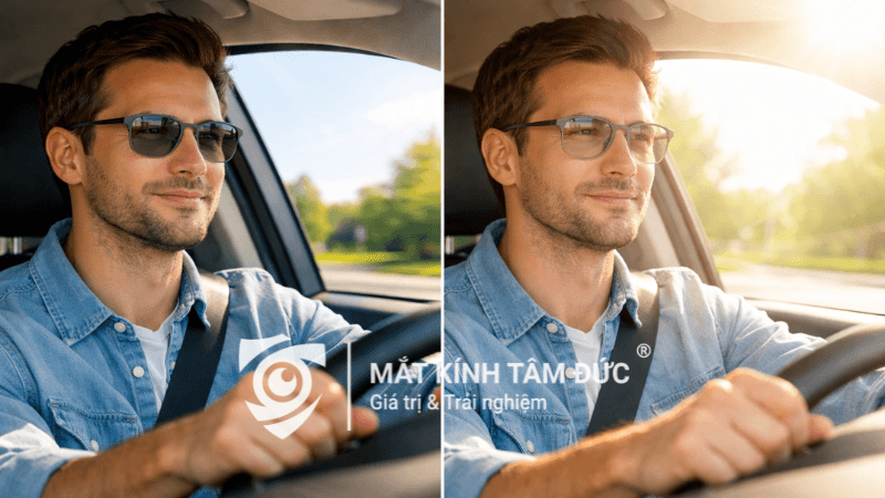 Tròng kính đổi màu khi lái xe có hiệu quả không