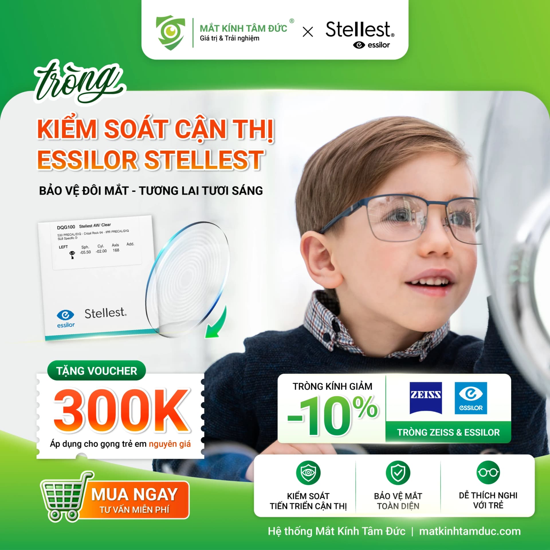 Chương trình khuyến mãi tròng kiểm soát cận thị