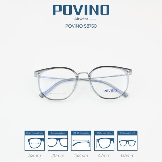 Gọng kính POVINO PO8750