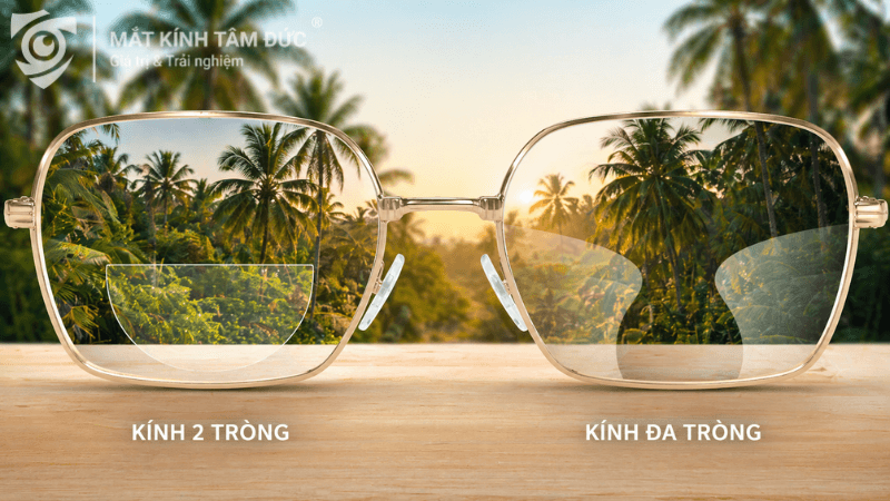 So sánh kính đa tròng và kính 2 tròng khác nhau về thiết kế và trải nghiệm nhìn