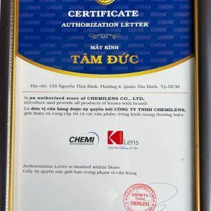 Mắt Kính Tâm Đức được cấp giấy chứng nhận đại lý cao cấp, chính thức phân phối các dòng sản phẩm tròng kính Kodak chính hãng tại Việt Nam.