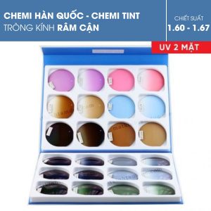 Tròng kính cận râm 2 trong 1 - Chemi Tint với hơn 20 màu sắc thời trang, chống tia UV 2 mặt giúp bảo vệ mắt tối ưu.