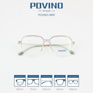 Gọng kính POVINO PO0859 - Đen bạc
